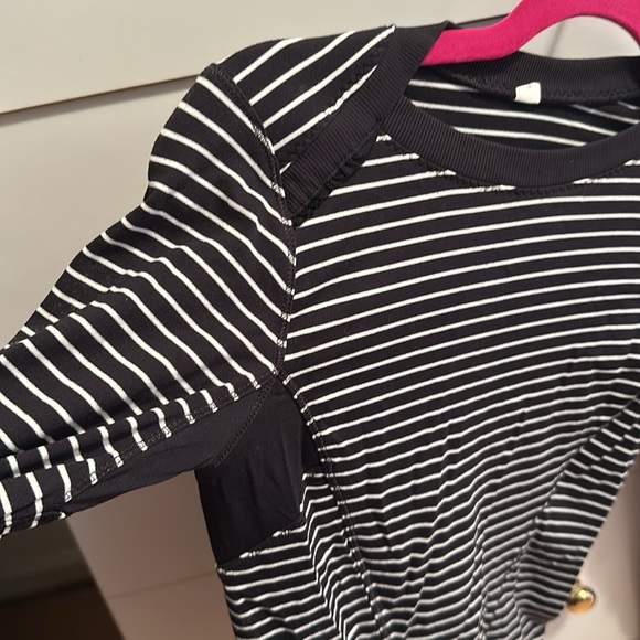Lululemon on long sleeve exercise top. Breathable material in armpits into back. - Picture 3 of 4